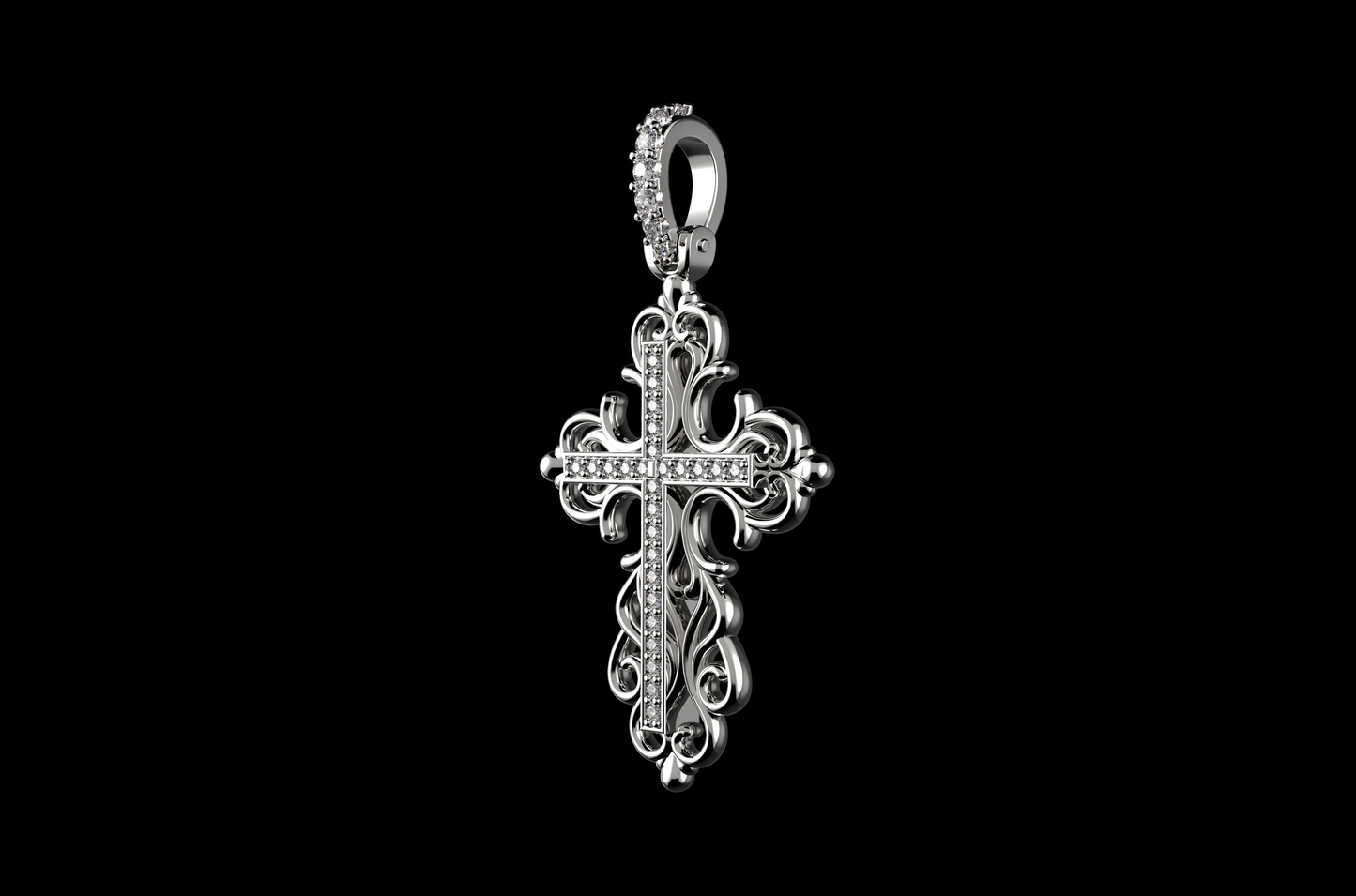 DIAMOND ROYAL CROSS PENDANT