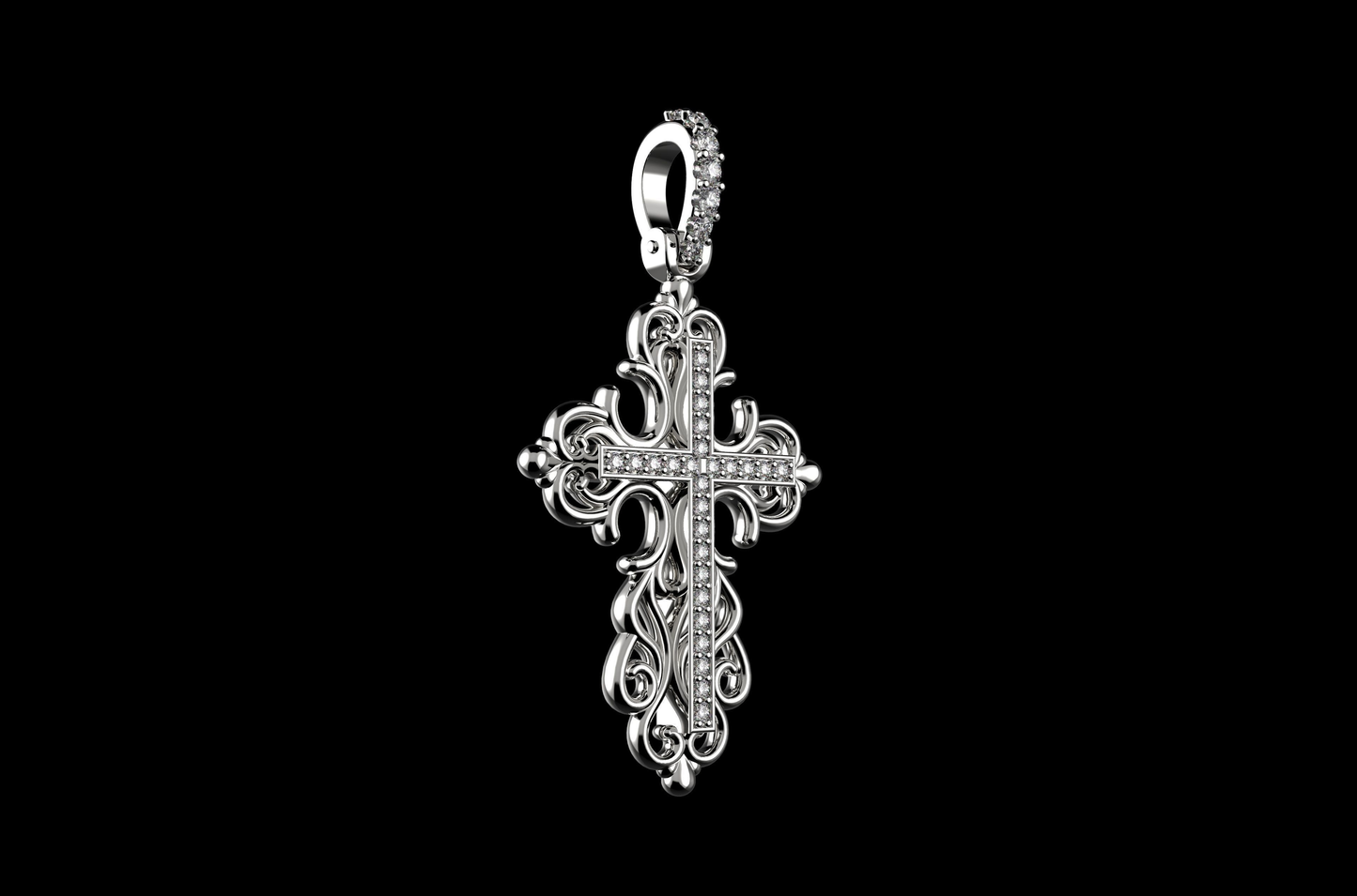 DIAMOND ROYAL CROSS PENDANT