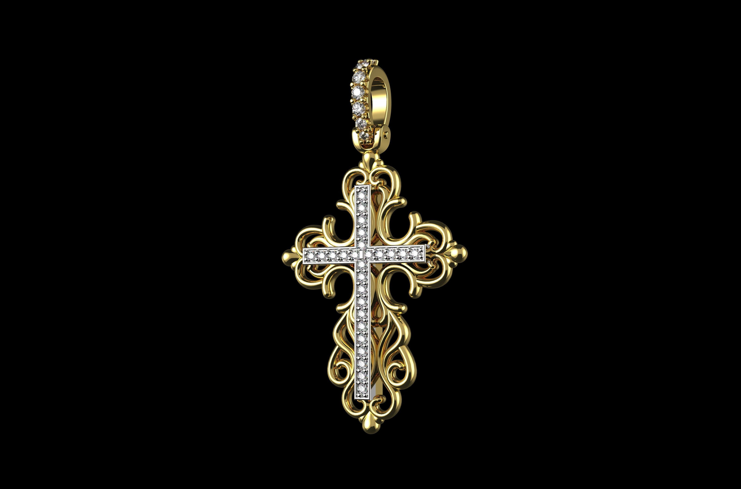 DIAMOND ROYAL CROSS PENDANT