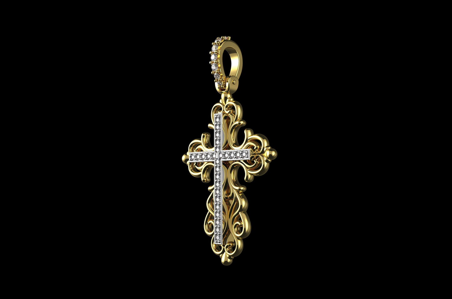 DIAMOND ROYAL CROSS PENDANT