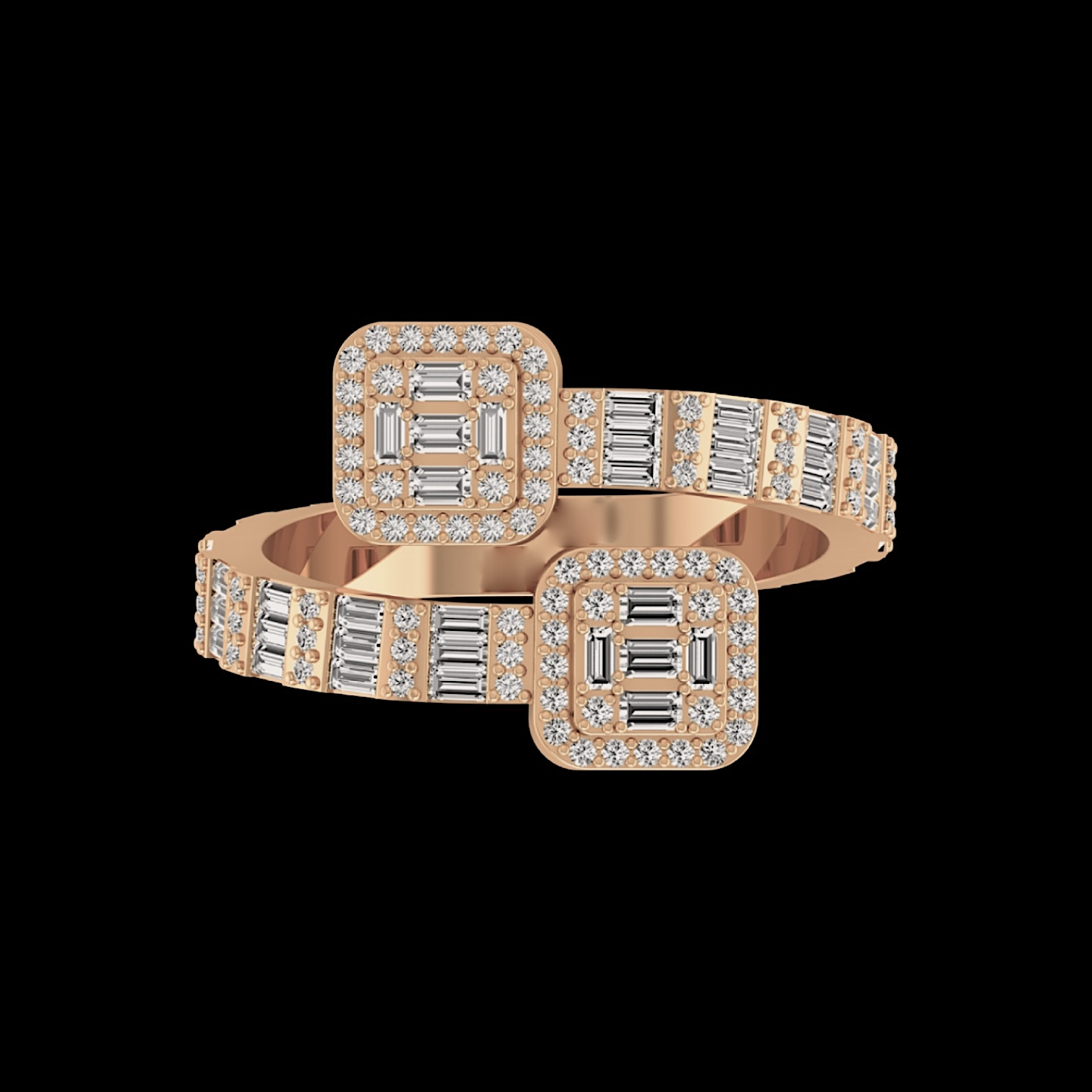 14MM BAGUETTE DIAMOND BANGLE RING