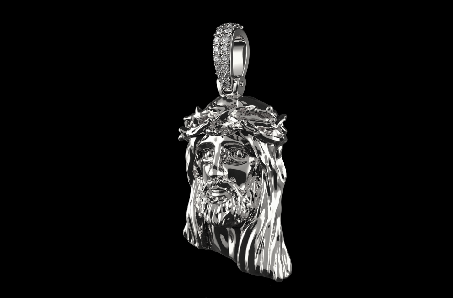 DIAMOND JESUS HEAD PENDANT